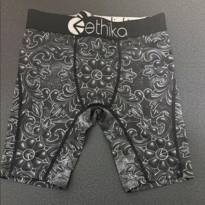 Ethika Black and White Ornate Boxer Briefs